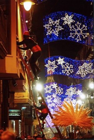 Christmas and New Year Costa Blanca style, street scene in Alcoy (Spain).