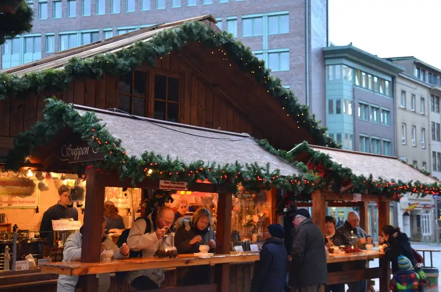 Christmas market stall in Hamburg.