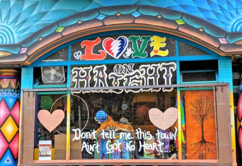 A colorful artsy Haight Street storefront in San Francisco.