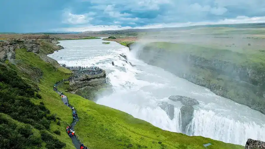 Mighty Gullfoss falls are a top attraction on an Iceland 7 days itinerary.