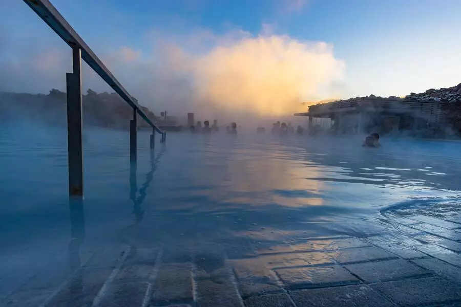 Steamy geothermal pool at the Blue Lagoon spa.