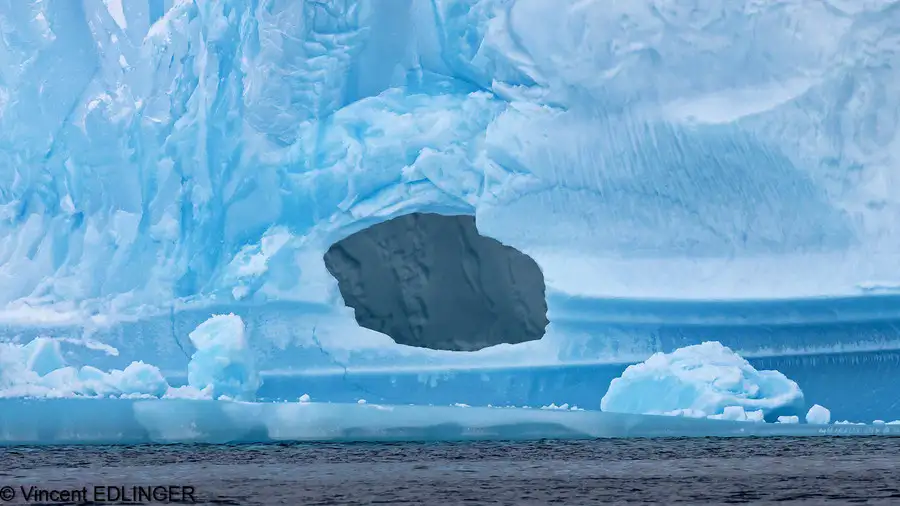 Giant icebergs in Disko Bay off Greenland's coast.