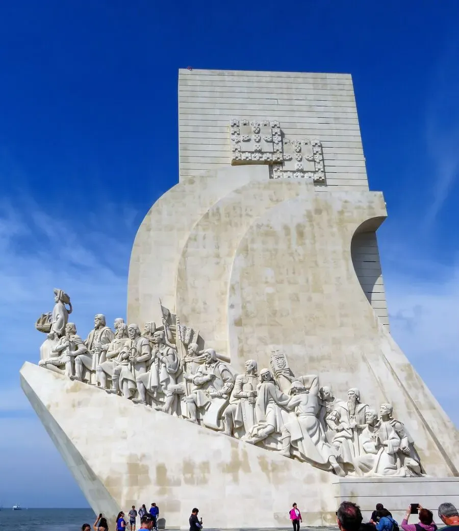 Portugal's huge white stone sculpture 'monument of the discoveries'.