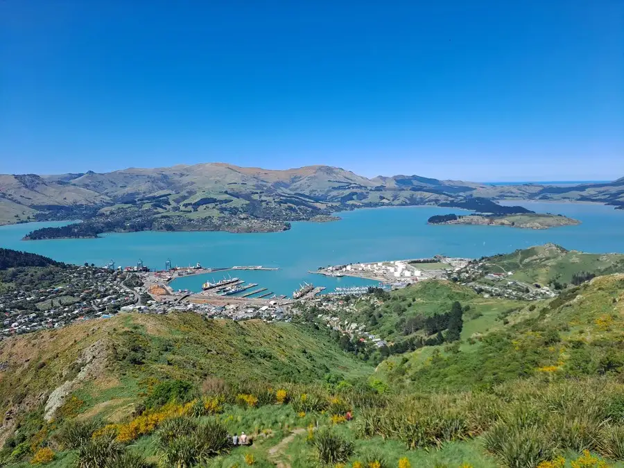 Panoramic view of Lyttelton Harbour, Christchurch.