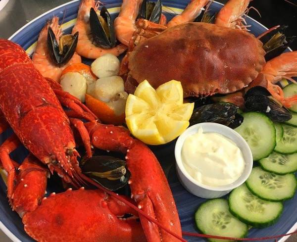 A platter of seafood is a good reason to visit Weymouth.