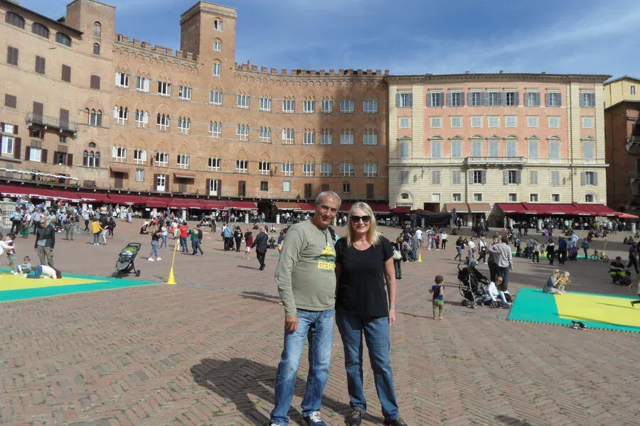 Jaun and I standing in Piazza di Campo one of Siena's famous sites.
