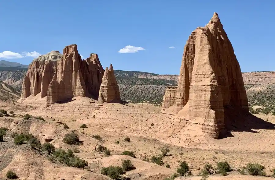 Sandstone monoliths in Cathedral Valley are a top site in Utah.