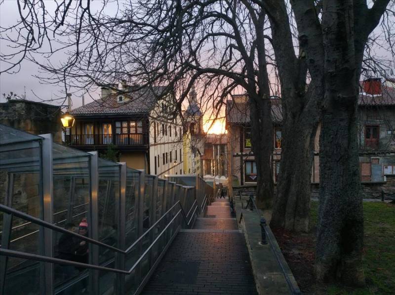 Downtown at sunset in Vitoria Gasteiz, Basque Country 