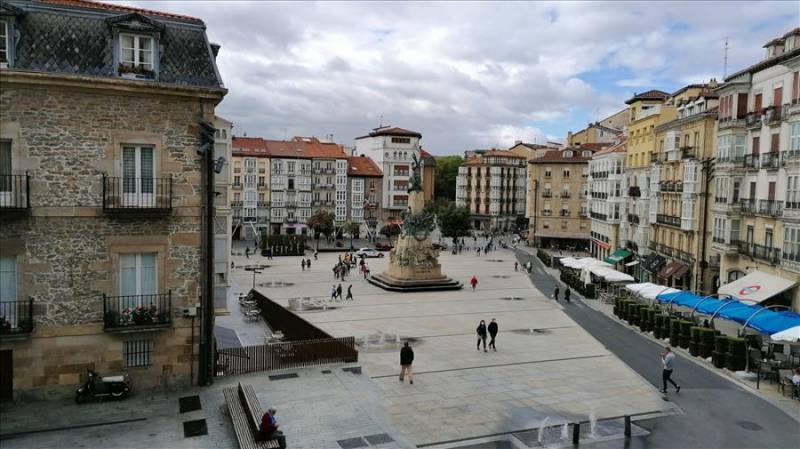 Virgen Blanca Square in Historical Matxete Square in Vitoria-Gasteiz.