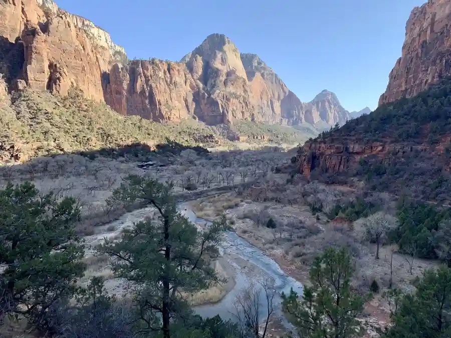 River through the main canyon of Zion National Park, Utah.